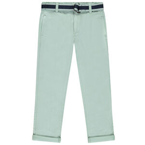 Pantalón chino con cinturón bicolor para niño 