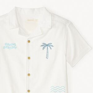 Camisa de manga corta con bordado de surfista para niño 