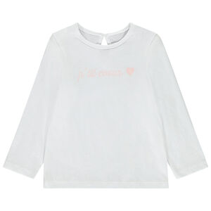 Camiseta de manga larga lisa con estampado para bebé niña 