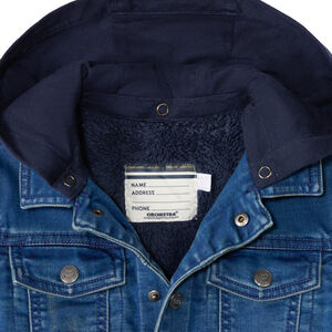 Chaqueta efecto denim con forro de felpa y capucha para niño 