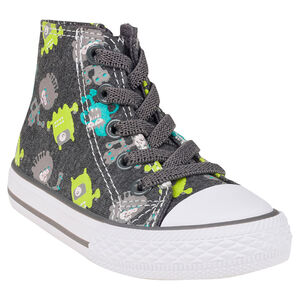 Zapatillas de deporte de caña alta de tela con estampado de monstro 