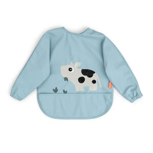 Babero impermeable con bolsillo Tiny Farm azul 