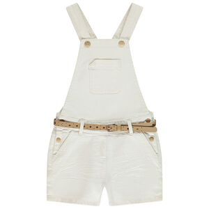 Salopette courte en jean avec ceinture pour fille 