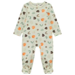 Pelele estampado arty para bebé con aberturas según la edad 