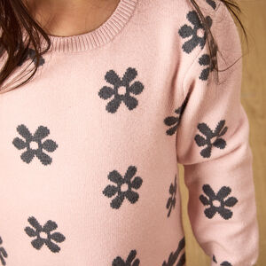 Vestido jersey de punto con motivos fantasía para bebé niña 