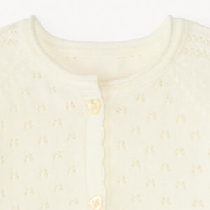 Cárdigan estilo bolero de punto calado niña bebé 