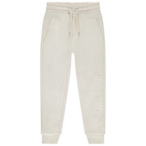 Pantalón de jogging liso con escritura en relieve para niño 