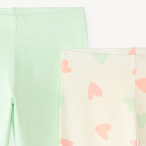 Lote de 2 leggings de jersey lisos y con estampados niña 