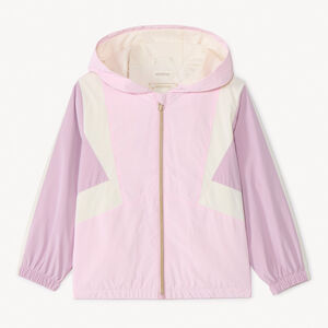 Cortavientos con capucha efecto color block para niña 