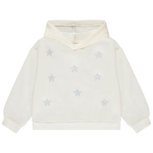 Sudadera con capucha y estrellas de strass para niña  Main Sudadera con capucha y estrellas de strass para niña
