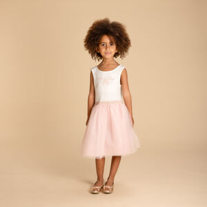 Vestido sin mangas bicolor con capa mariposa para niña  Main Vestido sin mangas bicolor con capa mariposa para niña
