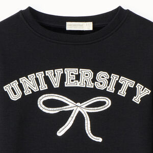 Sudadera felpa oversize con interior de terciopelo University para niña 