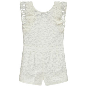 Mono corto de ceremonia en organza bordada para niña 