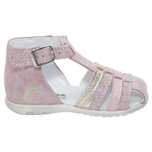 Sandalias brillantes con tiras con matices 