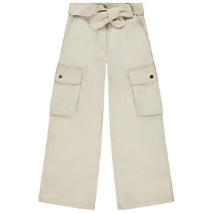 Pantalón cargo de tela con cinturón niña 