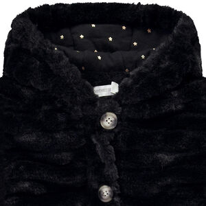 Chaqueta con capucha de pelo sintético para niña 