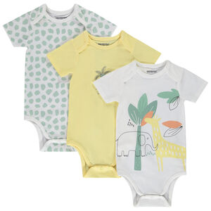 Pack de 3 bodies fantasía manga corta para bebé niño - diferentes aperturas según la edad 