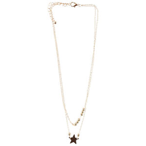 Collar de doble fila dorado con colgante de estrella para niña  Main Collar de doble fila dorado con colgante de estrella para niña