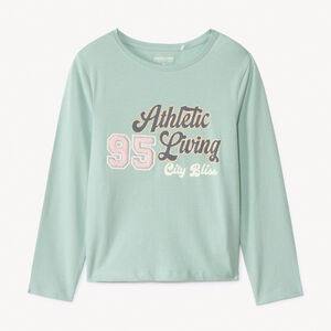 T-shirt manches longues printé à patchs pour fille  Main T-shirt manches longues printé à patchs pour fille