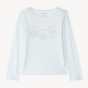 Camiseta de manga larga con estampado brillante para niña. 