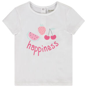 Camiseta de manga corta con motivo brillante para niña 