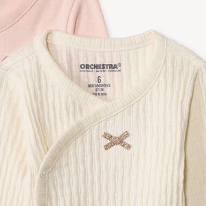 Pack de 5 bodies de manga larga con estampado de cervatillos para bebé niña con aperturas diferentes según la edad 