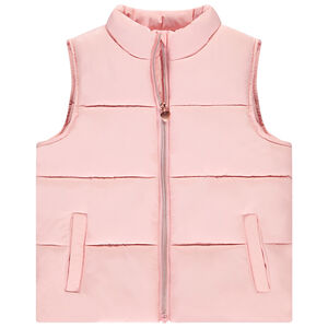 Doudoune sin mangas unicolor en tela mate para niña 