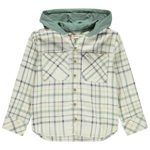 Camisa de cuadros con capucha para niño 