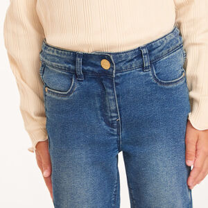 Vaqueros slim en denim efecto lavado para niña 