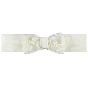 Diadema de tul bordada con lazo para bebé niña 
