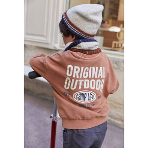 Sudadera de felpa oversize para niño con estampado divertido. 