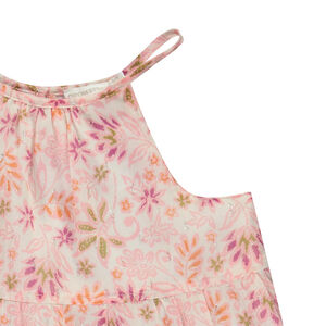 Vestido largo con volantes estampado floral para niña 