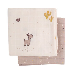 Muselinas tétra GOTS 120x120 cm Lalee Rose 2 piezas 