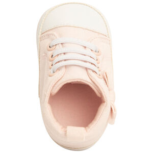 Zapatillas altas de tela con lazo para bebé niña 