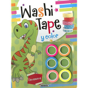 Libro Washi tape para colorear Dinosaurios +4A 