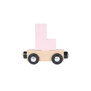 Wagon de madera letra "L" - rosa claro 