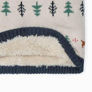 Conjunto de gorro + bufanda de punto jacquard niño. 