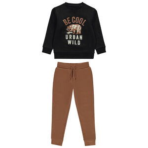 Conjunto de chándal y sudadera de manga larga con diseño para niño 