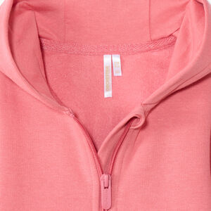 Chaleco liso de felpa con corazón bordado en lurex para bebé niña 