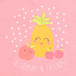 Conjunto camiseta de tirantes y short estampado frutas 