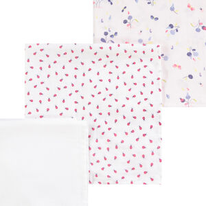 Lot de 3 langes en coton print coccinelle pour bébé fille 