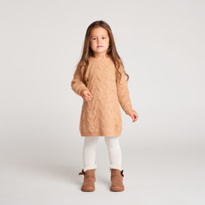 Ropa de bebé niña de punto trenzado con lazos. 