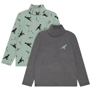 Lote de 2 cuellos altos con estampado de T-Rex para niño 