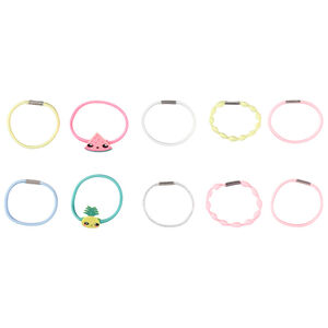 Lote de 10 elásticos multicolores y fantasía para niña  Main Lote de 10 elásticos multicolores y fantasía para niña