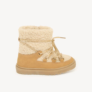 Bota de niña con cordones y cremallera de borreguito. 
