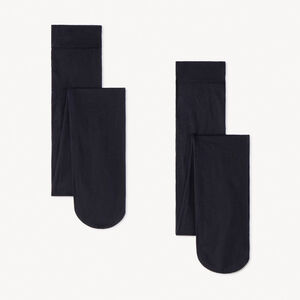 Lote de 2 pares de medias finas en microfibra para niña 