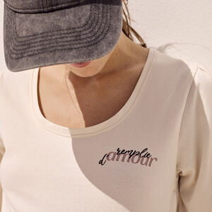 Camiseta de manga corta de lactancia estampada 