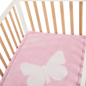 Alfombra de parque bicolor 70 x 95 cm con estampado de mariposas 