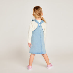 Vestido Peto Con Corazones Dorados Para Bebé Niña 