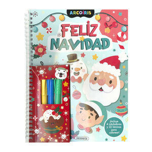 Libro para colorear Feliz Navidad +5 años 